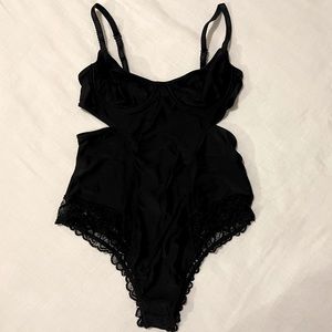 Out From Under by Urban Outfitters Black Bodysuit Teddy